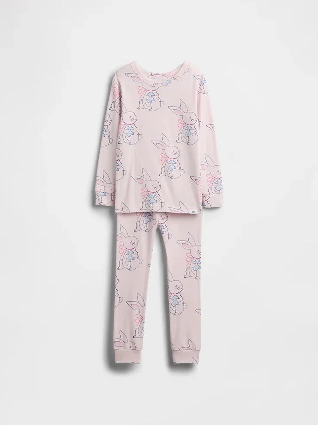 Bebek & Yürümeye Başlayan Çocuk İçin Organik Fırçalanmış Pamuklu Pijama Seti