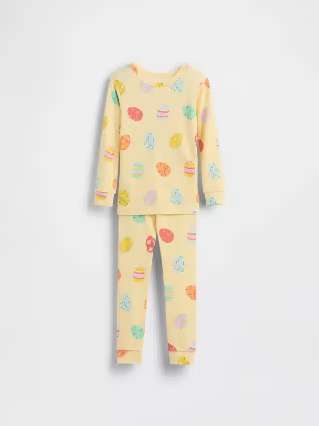 Bebek & Yürümeye Başlayan Çocuk İçin Organik Fırçalanmış Pamuklu Pijama Seti