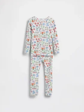 Bebek & Yürümeye Başlayan Çocuk İçin Organik Fırçalanmış Pamuklu Pijama Seti