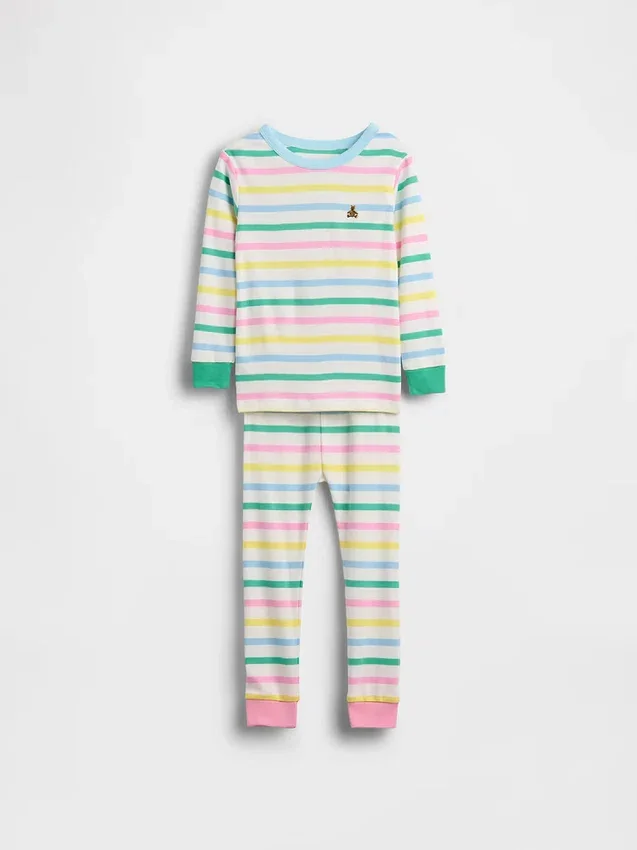 Bebek & Yürümeye Başlayan Çocuk İçin Organik Fırçalanmış Pamuklu Pijama Seti