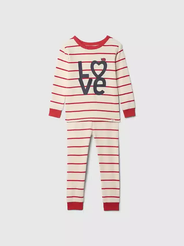 Bebek & Yürümeye Başlayan Çocuk İçin Organik Fırçalanmış Pamuklu Pijama Seti