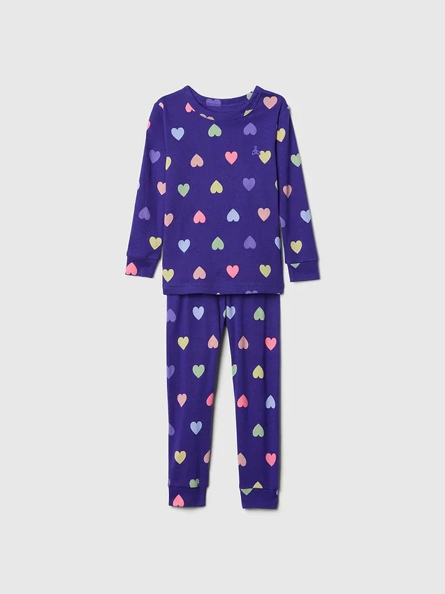 Bebek & Yürümeye Başlayan Çocuk İçin Organik Fırçalanmış Pamuklu Pijama Seti