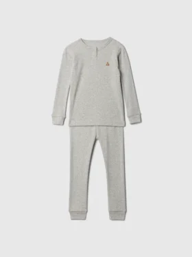 Bebek & Yürümeye Başlayan Çocuk İçin Organik Fırçalanmış Pamuklu Pijama Seti