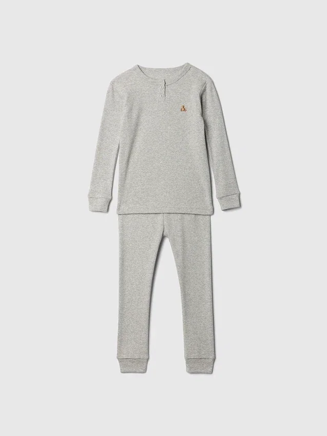 Bebek & Yürümeye Başlayan Çocuk İçin Organik Fırçalanmış Pamuklu Pijama Seti