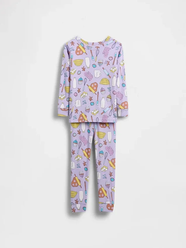 Bebek & Yürümeye Başlayan Çocuk İçin Organik Fırçalanmış Pamuklu Pijama Seti