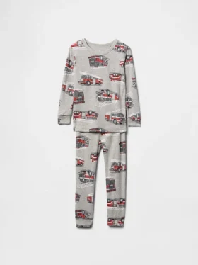Bebek & Yürümeye Başlayan Çocuk İçin Organik Fırçalanmış Pamuklu Pijama Seti