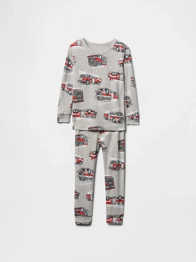 Bebek & Yürümeye Başlayan Çocuk İçin Organik Fırçalanmış Pamuklu Pijama Seti