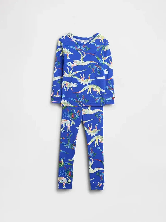 Bebek & Yürümeye Başlayan Çocuk İçin Organik Fırçalanmış Pamuklu Pijama Seti