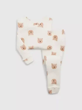 Bebek & Yürümeye Başlayan Çocuk İçin Organik Fırçalanmış Pamuklu Pijama Seti