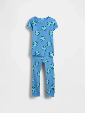 Bebek & Yürümeye Başlayan Çocuk İçin Organik Fırçalanmış Pamuklu Pijama Seti