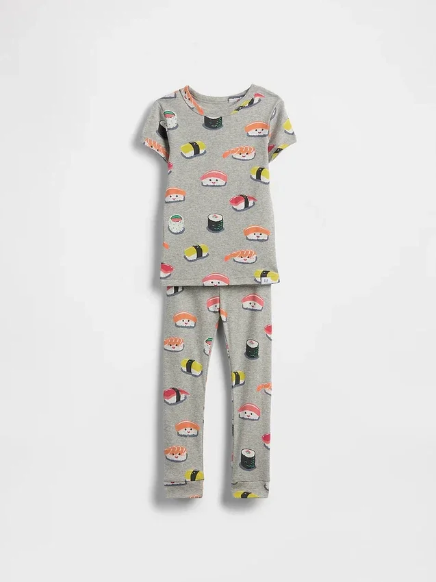 Bebek & Yürümeye Başlayan Çocuk İçin Organik Fırçalanmış Pamuklu Pijama Seti
