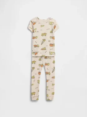 Bebek & Yürümeye Başlayan Çocuk İçin Organik Fırçalanmış Pamuklu Pijama Seti