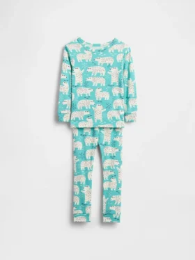 Bebek & Yürümeye Başlayan Çocuk İçin Organik Fırçalanmış Pamuklu Pijama Seti