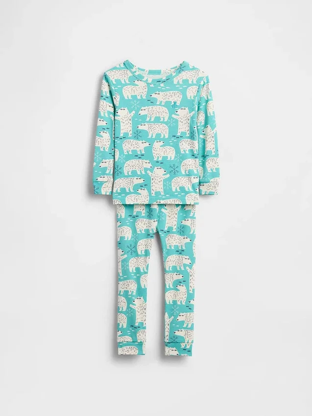Bebek & Yürümeye Başlayan Çocuk İçin Organik Fırçalanmış Pamuklu Pijama Seti