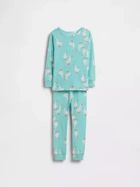 Bebek & Yürümeye Başlayan Çocuk İçin Organik Fırçalanmış Pamuklu Pijama Seti