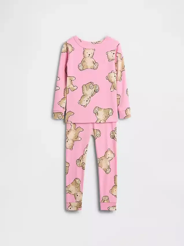 Bebek & Yürümeye Başlayan Çocuk İçin Organik Fırçalanmış Pamuklu Pijama Seti