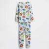 Bebek & Yürümeye Başlayan Çocuk İçin Organik Fırçalanmış Pamuklu Pijama Seti