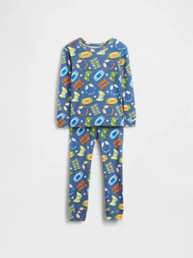 Bebek & Yürümeye Başlayan Çocuk İçin Organik Fırçalanmış Pamuklu Pijama Seti