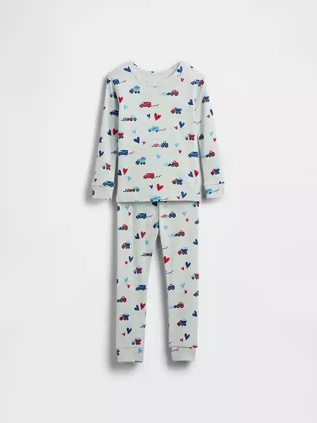 Bebek & Yürümeye Başlayan Çocuk İçin Organik Fırçalanmış Pamuklu Pijama Seti