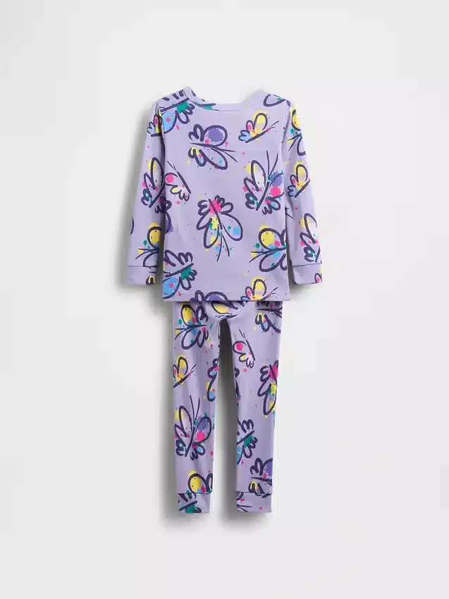 Bebek & Yürümeye Başlayan Çocuk İçin Organik Fırçalanmış Pamuklu Pijama Seti
