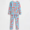 Bebek & Yürümeye Başlayan Çocuk İçin Organik Fırçalanmış Pamuklu Pijama Seti
