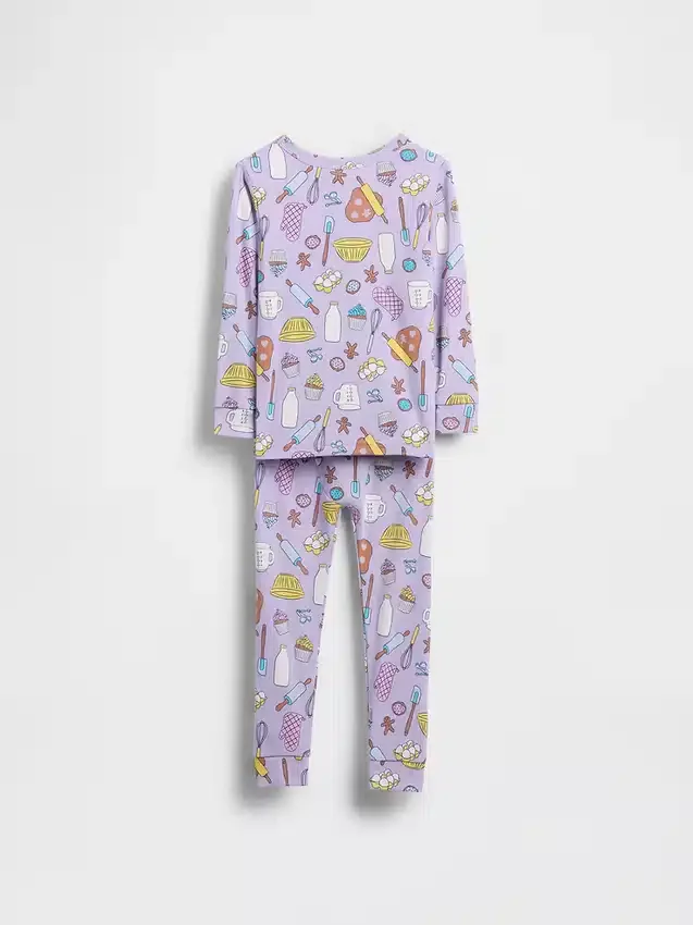 Bebek & Yürümeye Başlayan Çocuk İçin Organik Fırçalanmış Pamuklu Pijama Seti