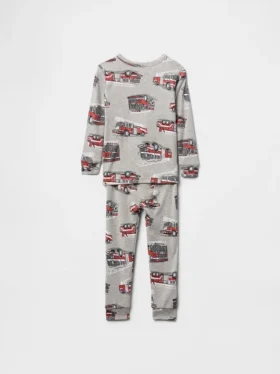 Bebek & Yürümeye Başlayan Çocuk İçin Organik Fırçalanmış Pamuklu Pijama Seti