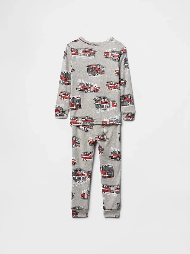 Bebek & Yürümeye Başlayan Çocuk İçin Organik Fırçalanmış Pamuklu Pijama Seti