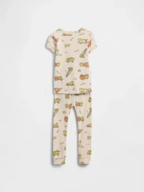 Bebek & Yürümeye Başlayan Çocuk İçin Organik Fırçalanmış Pamuklu Pijama Seti