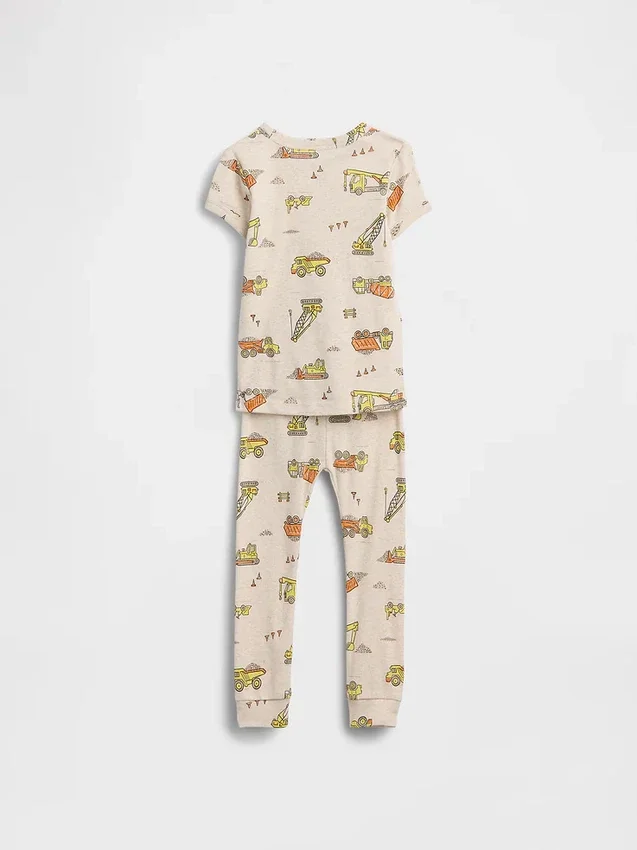 Bebek & Yürümeye Başlayan Çocuk İçin Organik Fırçalanmış Pamuklu Pijama Seti