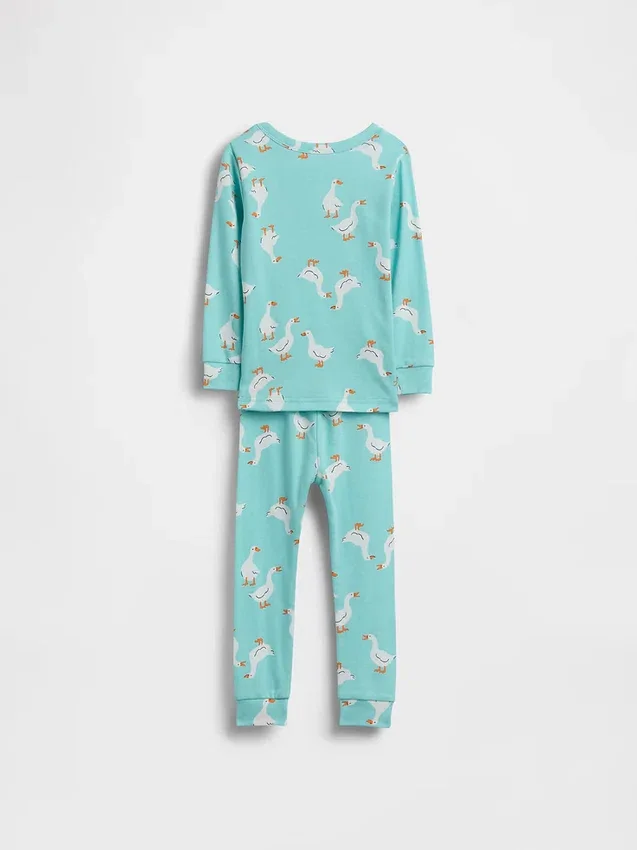 Bebek & Yürümeye Başlayan Çocuk İçin Organik Fırçalanmış Pamuklu Pijama Seti