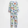 Bebek & Yürümeye Başlayan Çocuk İçin Organik Fırçalanmış Pamuklu Pijama Seti