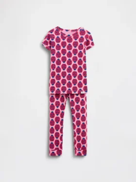 Bebek & Yürümeye Başlayan Çocuk İçin Organik Fırçalanmış Pamuklu Uğur Böceği Pijama Seti