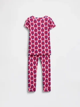 Bebek & Yürümeye Başlayan Çocuk İçin Organik Fırçalanmış Pamuklu Uğur Böceği Pijama Seti