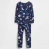 Bebek & Yürümeye Başlayan Çocuk İçin Organik Fırçalanmış Pamuklu Uzay Pijama Seti