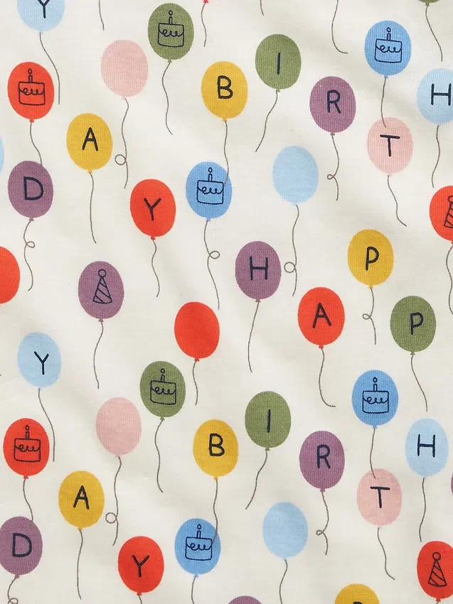 Bebek & Yürümeye Başlayan Çocuk İçin Organik Pamuklu Doğum Günü Pijama Seti
