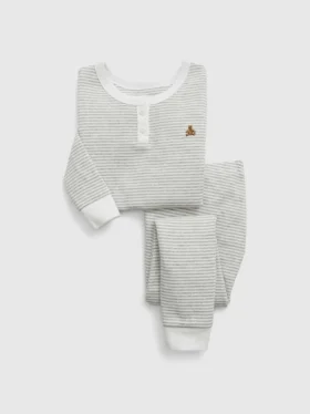 Bebek & Yürümeye Başlayan Çocuk İçin Organik Pamuklu Henley Pijama Seti