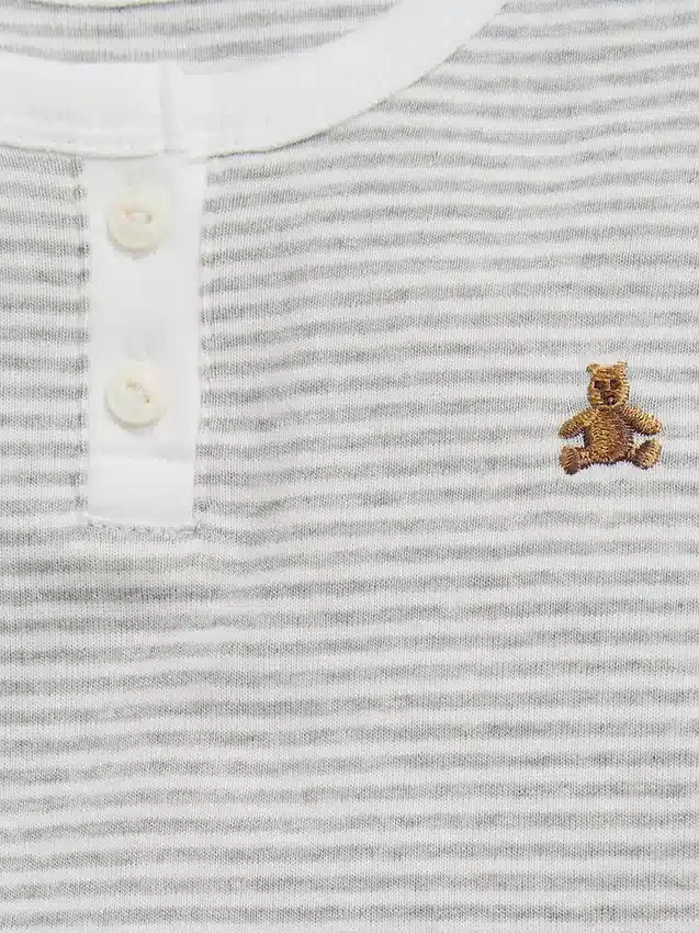 Bebek & Yürümeye Başlayan Çocuk İçin Organik Pamuklu Henley Pijama Seti
