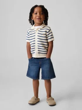 Bebek & Yürümeye Başlayan Çocuk İçin Ultra Yumuşak Denim Çekip Giyilebilen Bol Şort