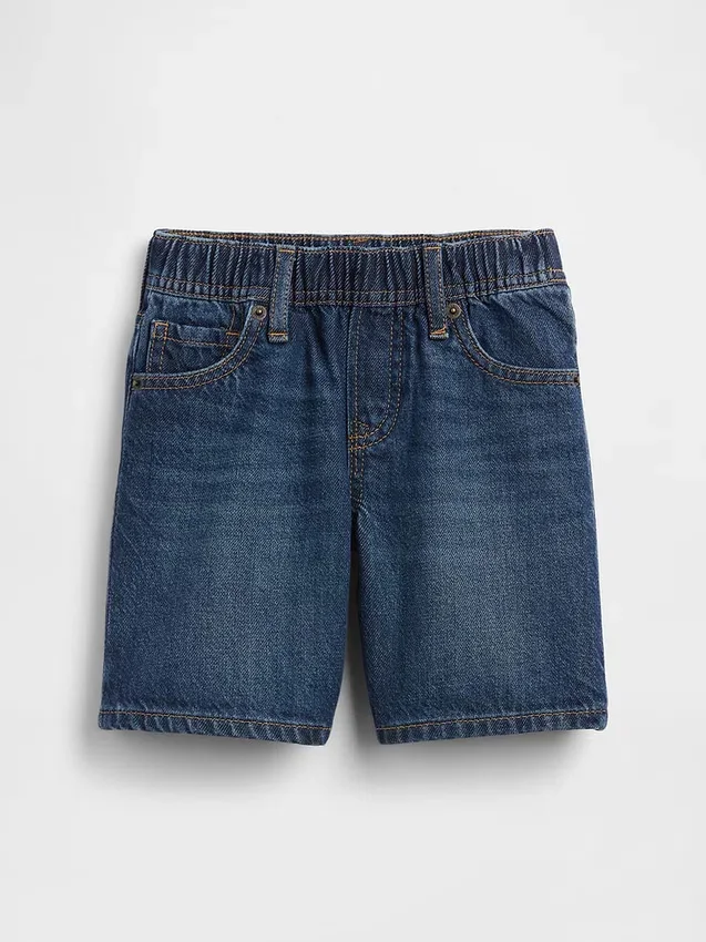 Bebek & Yürümeye Başlayan Çocuk İçin Ultra Yumuşak Denim Çekip Giyilebilen Bol Şort