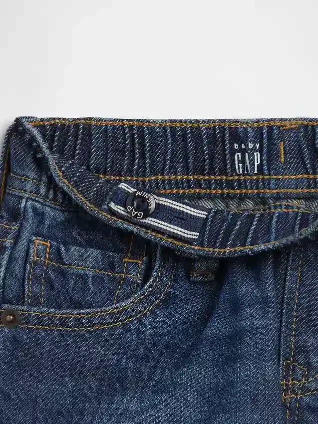 Bebek & Yürümeye Başlayan Çocuk İçin Ultra Yumuşak Denim Çekip Giyilebilen Bol Şort