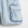 Bebek & Yürümeye Başlayan Çocuk İçin Ultra Yumuşak Denim Çekip Giyilebilir Kargo Şort
