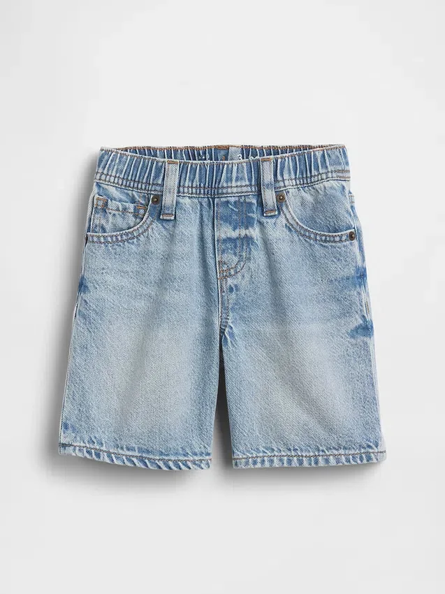 Bebek & Yürümeye Başlayan Çocuk İçin Ultra Yumuşak Denim Çekip Giyilebilir Şortlar