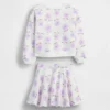 Bebek & Yürümeye Başlayan Çocuk İçin Vintagesoft Çiçek Desenli Etek-Tişört Seti