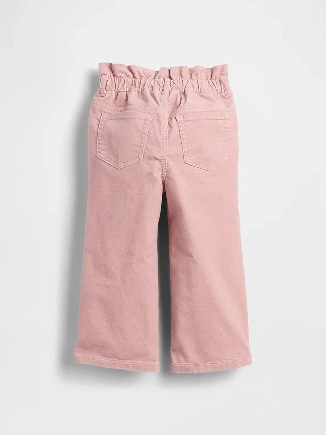 Bebek & Yürümeye Başlayan Çocuk Kadife Fiyonklu Geniş Paça Jean