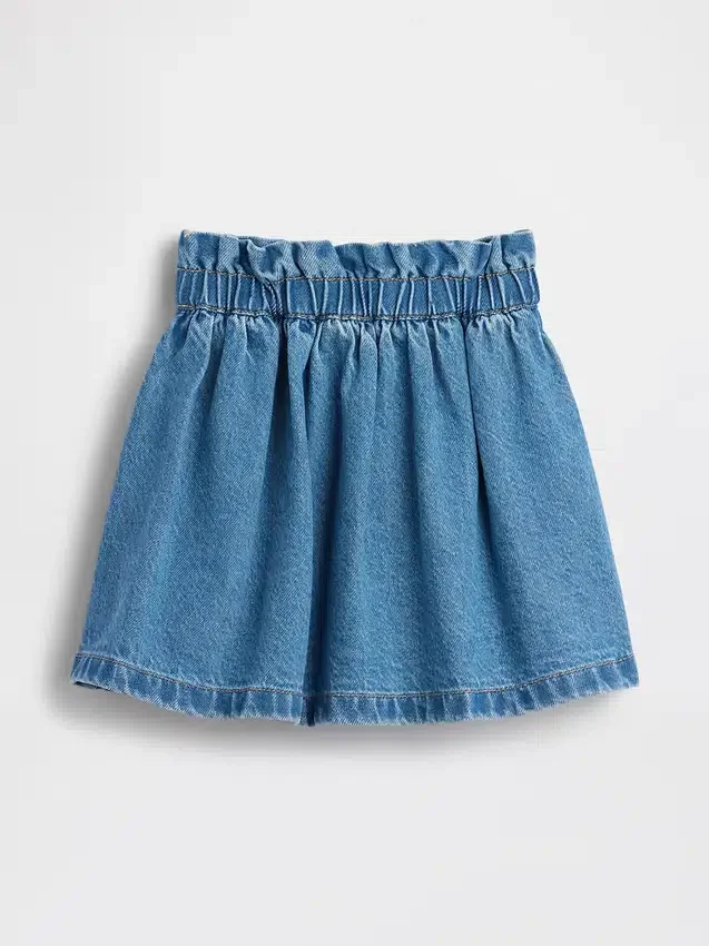 Bebek & Yürümeye Başlayan Çocuk Kalp Cepli Denim Etek