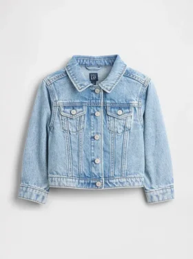 Bebek & Yürümeye Başlayan Çocuk Kalp Desenli Denim Ceket