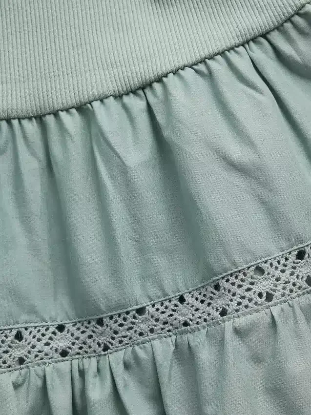 Bebek & Yürümeye Başlayan Çocuk Katlı Dantel Süslemeli Elbise
