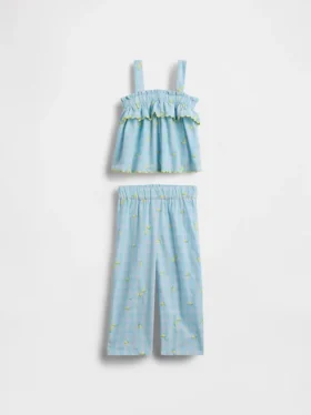 Bebek & Yürümeye Başlayan Çocuk Limon Desenli Gingham Kıyafet Seti