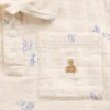 Bebek & Yürümeye Başlayan Çocuk Pamuklu Gazlı Kumaş Desenli Polo Tişört